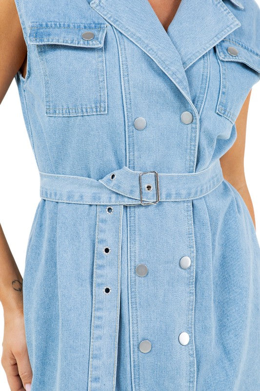 DENIM VEST DRESS