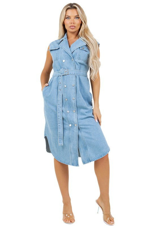 DENIM VEST DRESS