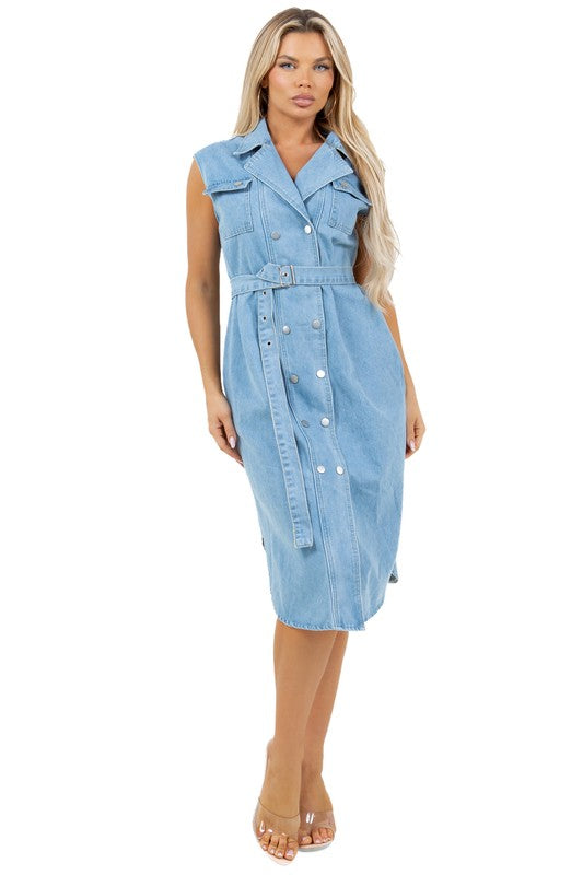 DENIM VEST DRESS