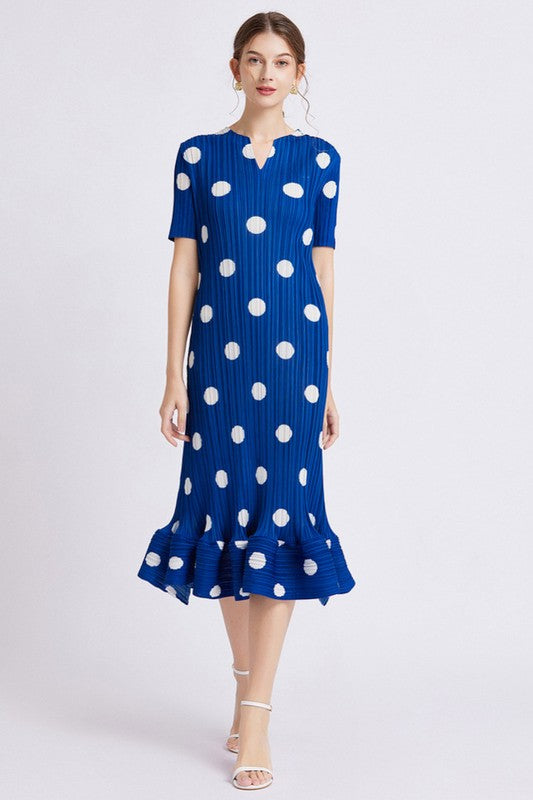 POLKA DOT LONG MAXI DRESS