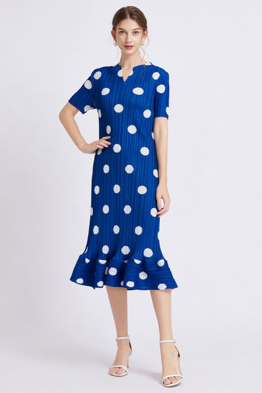 POLKA DOT LONG MAXI DRESS