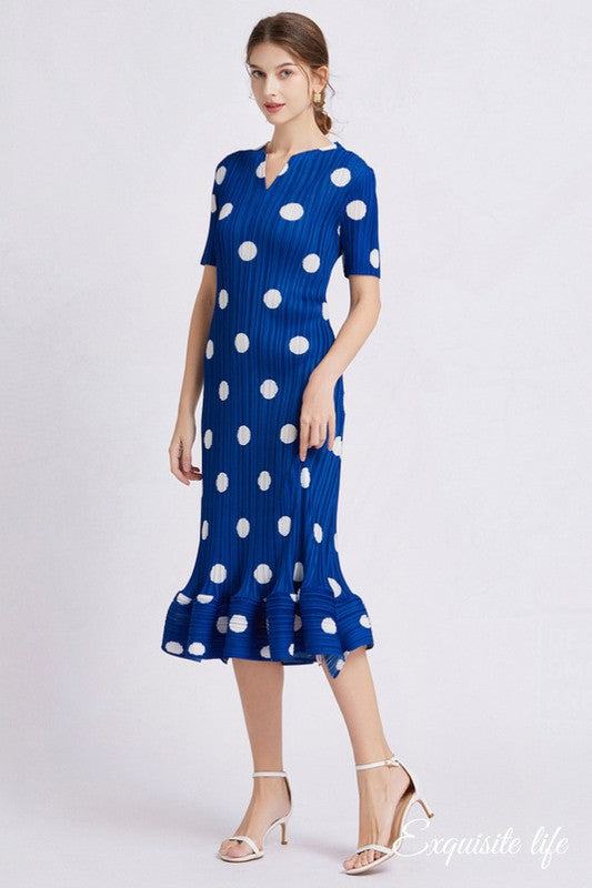 POLKA DOT LONG MAXI DRESS