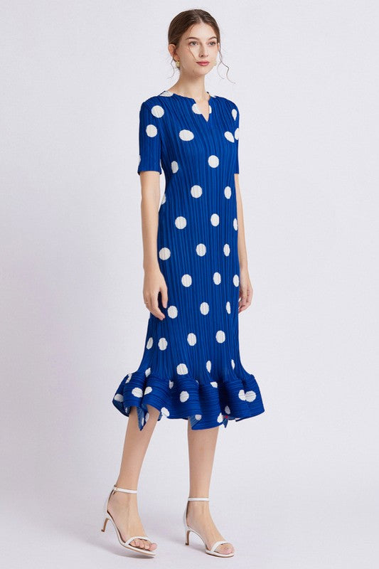 POLKA DOT LONG MAXI DRESS