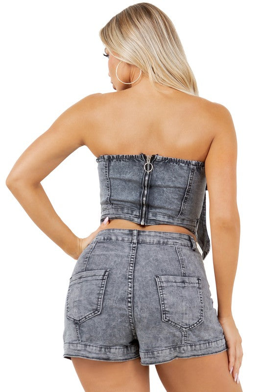 FASHION DENIM TWO PIECE SET