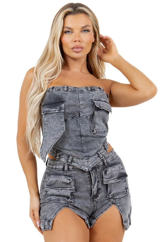 FASHION DENIM TWO PIECE SET