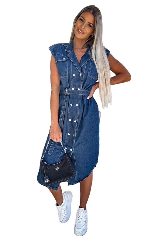 DENIM VEST DRESS