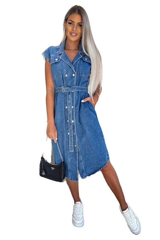 DENIM VEST DRESS